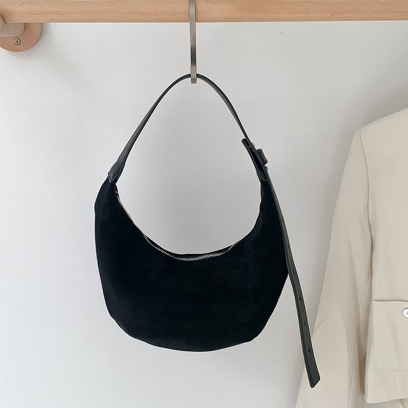 Wholesale Suede hand-held dumpling bag suede under armpit bag